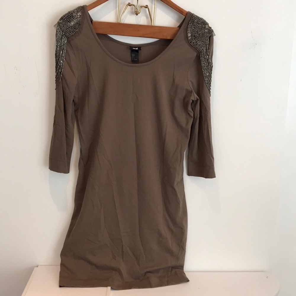 H&M beaded shoulder dress